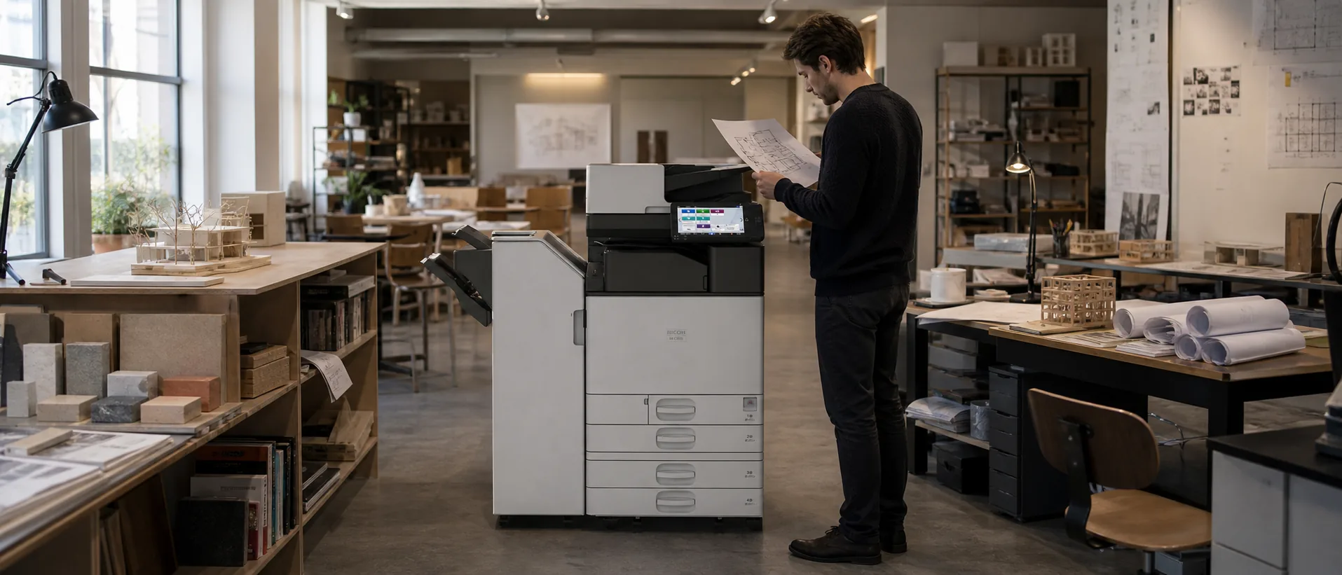 Ricoh commercial office copier in a working business