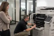 Legal office team using a secure multifunction copier