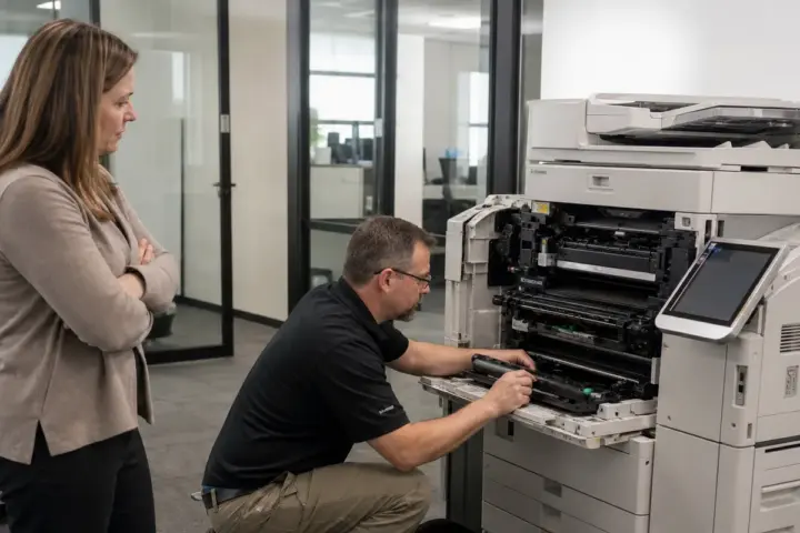 Legal office team using a secure multifunction copier
